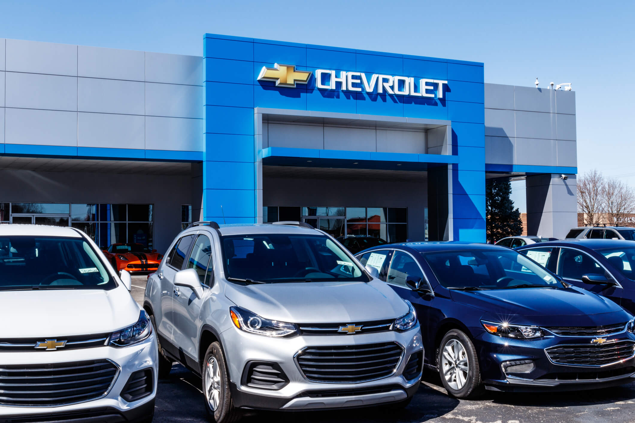 Chevrolet car dealership, a part of General Motors.